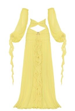 Mauve London NWT The Yellow Set Sleeves Skirt  Festival Resort Wear Medium $278